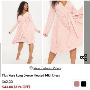 Size 2x pleated midi dress